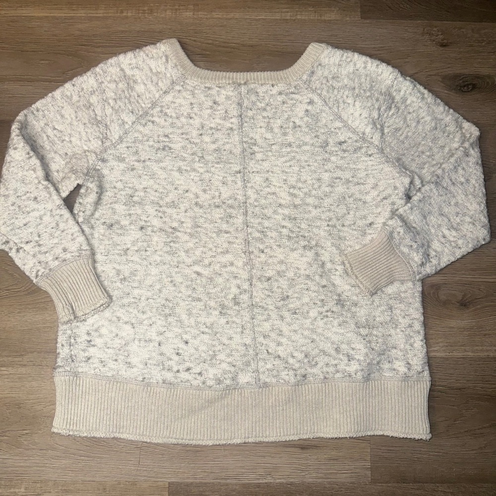 Free People Cozy Boucle Knit Pullover Sweater Pocket Front XS - Picture 5 of 7